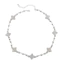 Vòng cổ Choker Unisex Clover Zircon - Hợp kim mạ bạc - Bùa hoa đá - Có thể điều chỉnh 41-50cm - Trang sức dạo phố hợp thời trang
