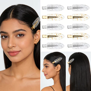 Vàng Acrylic Liền Mạch Kẹp Tóc Sáng Bóng Tóc Barrettes Thanh Lịch Sang Trọng Phụ Kiện Tóc Cho Nữ