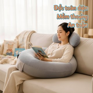 Gối Điều Dưỡng Hỗ Trợ Bà Bầu Đệm Cotton Mềm Tay Lưng Còn Lại Cho Con Bú Du Lịch