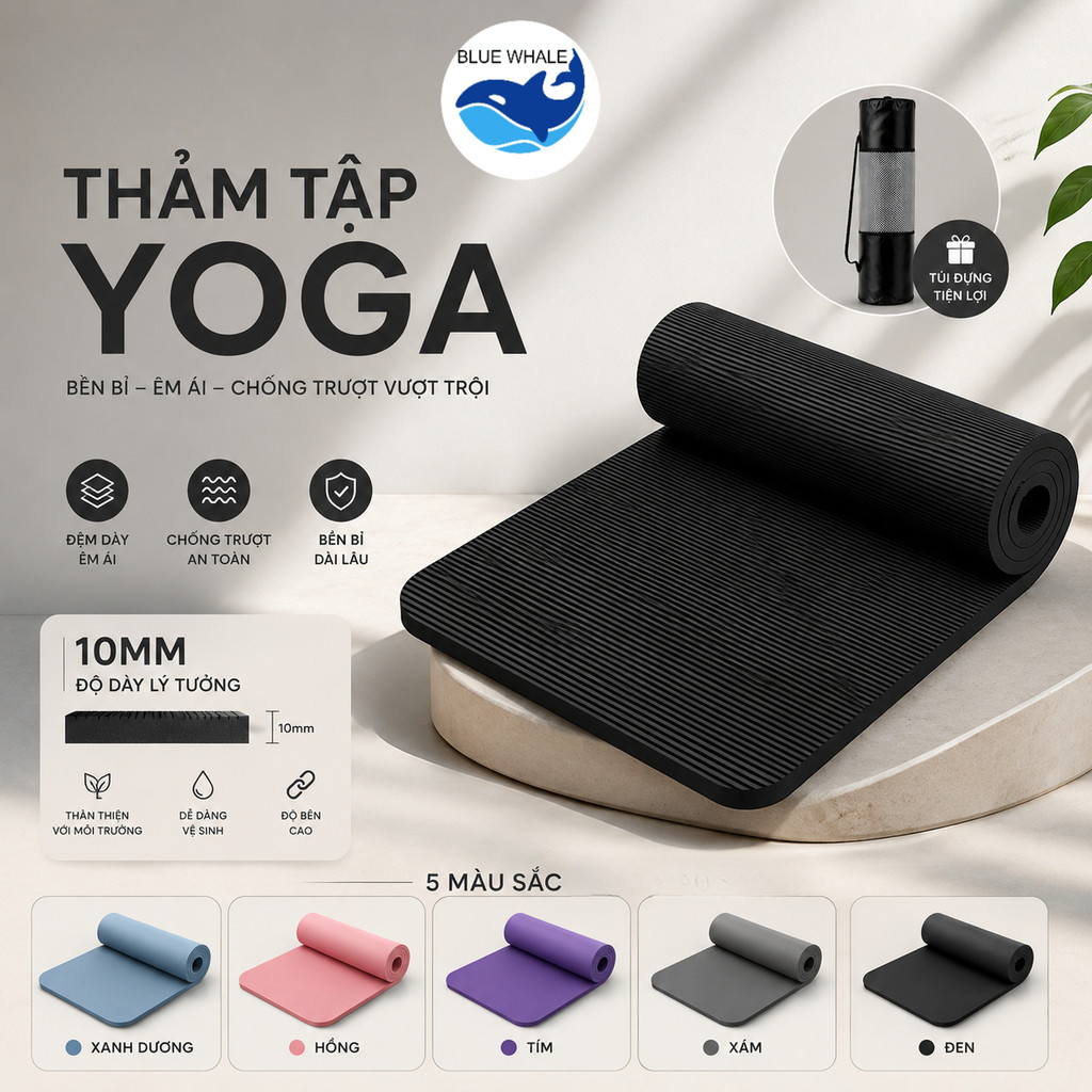 Thảm Tập Gym Siêu Dày 8-10mm – Chống Trơn, Êm Ái, Bền Lâu