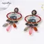 AqToCna Vintage Dân Tộc Phong Cách Bohemian Bay Chim In Hợp Kim Hoa Giọt Nước Mặt Dây Chuyền Bông Tai Nữ Tiệc Trang Sức Quà Tặng AqToCna