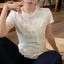 Mùa Hè Ngọt Ngào Phong Cách Cổ Tích Giảm Tuổi Áo Thun Nữ Thiết Kế Niche Slim-Fit Ôm Hơn Nhìn