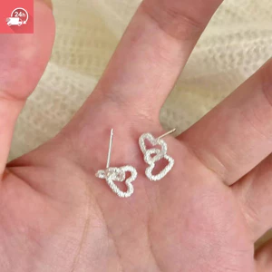 Bông tai nữ đa năng hình trái tim rỗng hình trái tim thời trang