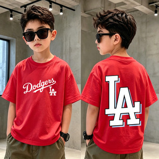 (Giao hàng trong vòng 24 giờ) Áo thun/áo sơ mi trẻ em, 100% cotton, họa tiết MLB, phù hợp cho bé trai từ 2-12 tuổi.
