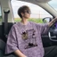 Áo thun ngắn tay Tie-Dye Nam Mùa hè 2026 dáng rộng hợp thời trang Dạo phố tay năm điểm cổ tròn nửa tay