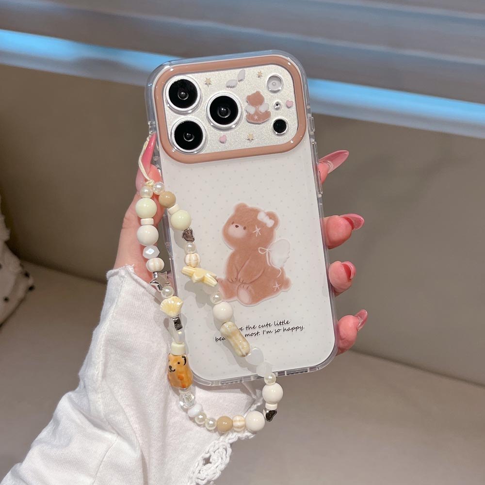 Ốp lưng cứng Tương thích với iPhone 15 15Pro 15ProMax 16 16Pro 16ProMax 17 17Pro 17ProMax Ốp lưng họa tiết hình gấu Wave Point