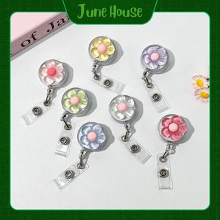 Móc - Kẹp bảng tên HSSV, nhân viên - yoyo có thể kéo dãn charm bông hoa M55