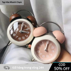 Đồng Hồ Báo Thức Kim Loại 2 Chuông - Âm Thanh To Rõ, Có Đèn Ngủ, Dễ Điều Chỉnh,Mặt Đồng Hồ In Hình Ngộ Nghĩnh