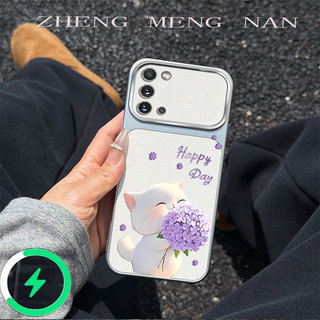 Thích hợp cho Samsung S20 FE Samsung S23 ULTRA S23 s23 FE S23 PLUS Vỏ điện thoại TPU mềm họa tiết mèo bằng da mới 0055