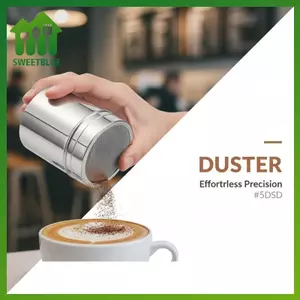 SWEET Bột Ca Cao Sifter Thép Không Gỉ Lưới Mịn Duster Có Nắp Cho Cà Phê Latte Nướng Trang Trí Dụng Cụ n