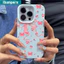 Ibumpers Ốp Điện Thoại Dễ Thương Màu Vàng Hồng Họa Tiết Nơ Hoa Silicon Mềm Chống Sốc Cho iPhone 11 12 13 14 15 16 17 Pro Max IP Plus