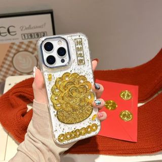 Ốp Điện Thoại Hoa Đồng Xu Vàng May Mắn Cho iPhone 17 16 11 12 13 14 15 Pro Max Vỏ Bảo Vệ TPU Mềm Trong Suốt Chống Rơi Vỏ Hợp Thời Trang Dễ Thương