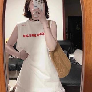 Áo không tay phong cách Hàn Quốc ngọt ngào, dáng rộng preppy phù hợp mùa hè