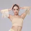 GAVESTO Latin Dance Viền Tay Áo, Màu Trơn Flash Tay Nữ, Khoan Di Động Kim Cương Giả Khiêu Vũ Latin Trang Phục Biểu Diễn Sân Khấu Tua Rua Găng Tay Lấp Lánh Nữ