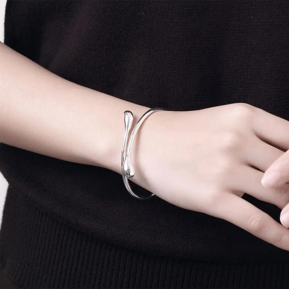 Vòng tay bạc 925 nước Mỹ giọt lắc, trang sức dự tiệc thời trang