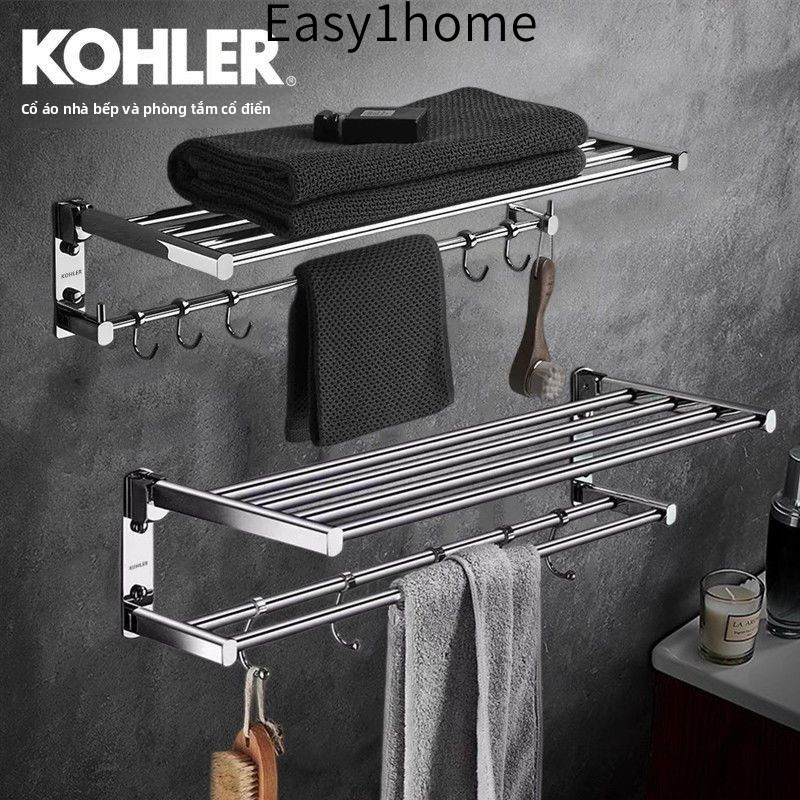 【 KOHLER 】Giá treo khăn tắm bằng đồng không cần khoan, giá treo khăn tắm bằng đồng, giá đỡ trưng bày, giá lưu trữ phòng