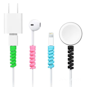 Bán buôn 2 Chiếc Xoắn Ốc Cuộn Dây Dữ Liệu Dây Cáp Sạc Tai Nghe Tiết Kiệm Dây Bảo Vệ Vỏ