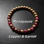 Vòng tay đính cườm Garnet bằng đồng - Garnet màu vàng mờ bằng đồng & rượu vang đỏ