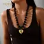 PNPIA- Mặt Dây Chuyền Trái Tim Nelace Cho Nữ Vintage Hạt Trang Sức Thời Trang Quyến Rũ Phụ Kiện Cho Sự Kiện Quà Tặng