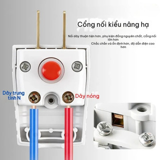 Phích cắm điện thông minh chịu nhiệt 10A có công tắc Công tắc Diode, dẫn điện tốt, Chịu nhiệt tốt, Sửa điện gia đình