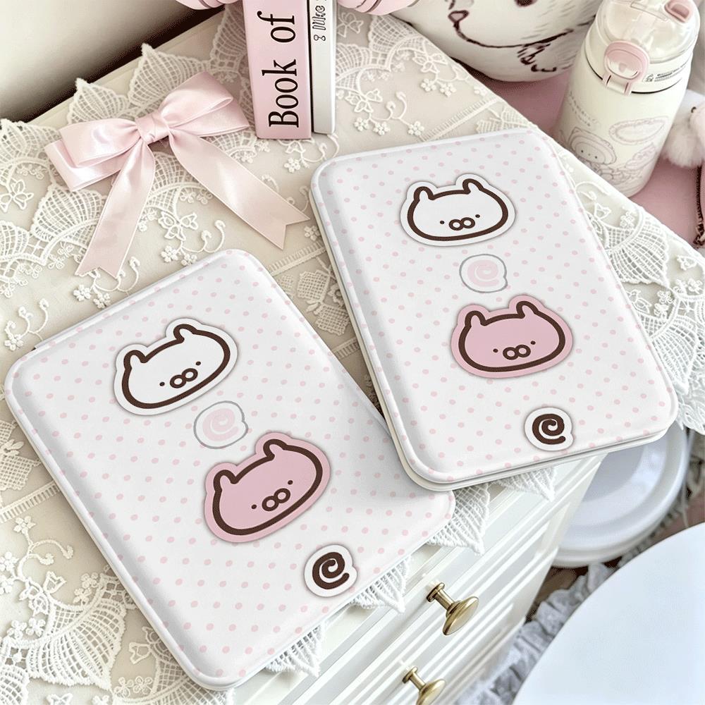 Gương gấp mini họa tiết mèo chấm bi đáng yêu chống vỡ chất liệu bền đẹp