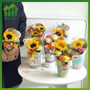 SWEET 5 Chiếc Hộp Hoa Chống Thấm Nước Thi Bó Hoa Túi Xách Hoa Paaging Hộp Chống Trầy Xước Giấy Kraft Túi Xách Cho Đảng Lễ Hội n