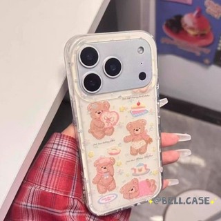 Ốp lưng iPhone 17 16 15 14 13 12 11ProMax X XR Max 7 8 Plus Dễ thương Teddy Cub Big Hole trường hợp điện thoại