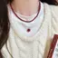 Kudosation Vintage Đỏ Đính Hạt Nelaces Cho Nữ Phong Cách Trung Hoa Hạt Thủy Tinh Nelace Tinh Tế Thanh Lịch Choker Thẩm Mỹ Phụ Kiện Trang Sức Đẹp