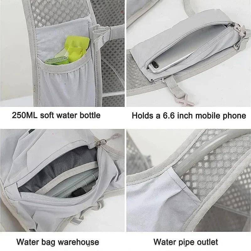 [KvJJL-t] Áo Bapa chạy bộ 5L Lưu trữ nhẹ Bánh răng ngoài trời có thể điều chỉnh cho đường mòn Marathon Đi bộ đường dài Đi xe đạp Nam Nữ mới