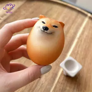 HFTOY Sáng Tạo Shiba Inu Thực Tế Hình Trứng PVC Trang Trí Bàn Làm Việc Trang Trí Cho Chó & Trứng Cho Văn Phòng Tại Nhà Quà Tặng Giáng Sinh Vui Vẻ ~