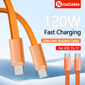 Cáp dữ liệu sạc siêu nhanh 120W Cáp bện Nylon siêu mỏng Loại C sang Type C Cáp dữ liệu sạc cho điện thoại Máy tính bảng Máy tính xách tay