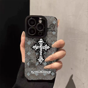 Vintage Cross áp dụng 16promax trường hợp điện thoại iPhone 15 da lộn 14 bẩn kháng 13