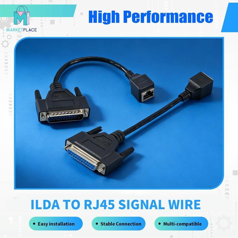 Bộ chuyển đổi dây tín hiệu ILDA sang RJ45- Bộ kết nối nam / nữ DB25 Mạng tương thích cáp LDA sang Ethernet