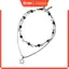 Vòng cổ choker hình ngôi sao thanh lịch KIN với hạt đen Dây da PU có thể điều chỉnh