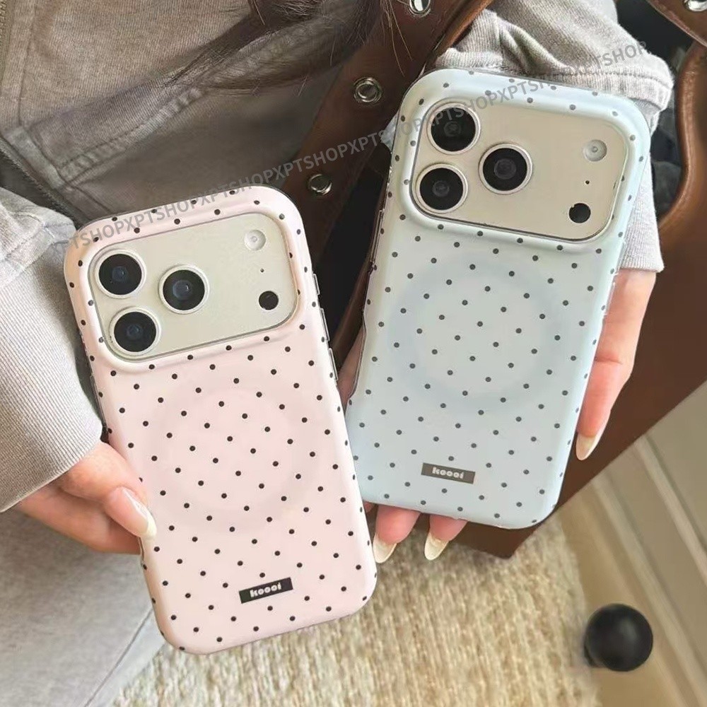 Ốp điện thoại Acrylic chấm toàn màn hình từ tính cho iPhone 17 Pro Max 16 15 14 13 Vỏ bảo vệ chống sốc