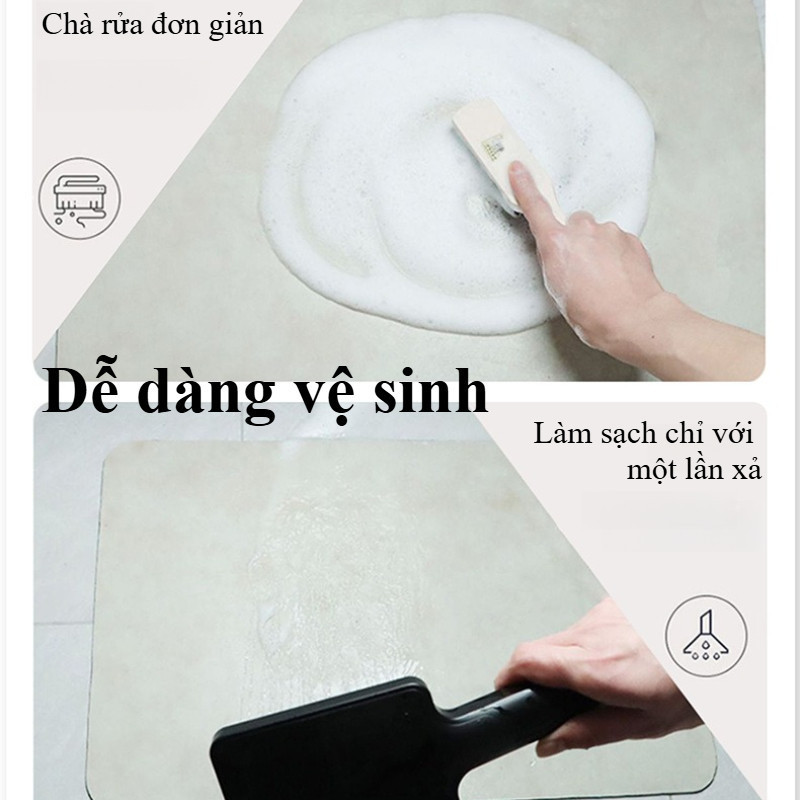 Thảm Lau Chân Silicon Siêu Thấm Nước, Combo 2 Thảm Bếp Cao Cấp, Chống Trơn Trượt, Dễ Vệ Sinh