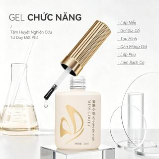 Miss Gooey Gel Nail 6 trong 1 cho Salon - Base Coat Gel xây dựng cho độ bền xây dựng lớp phủ trên làm cứng & gel cho đầu móng & extension