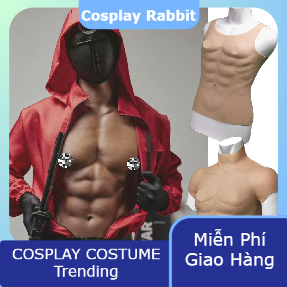 Áo Cơ Bắp Cosplay Silicon Cơ Ngực 6 Múi 8 Múi Siêu Thật Trang Phục Biểu ...