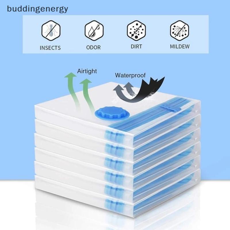 {BUDDI} Túi đựng chân không Túi đựng đồ du lịch có thể tái sử dụng Túi niêm phong chân không cho quần áo nén bằng máy bơm {buddingenergy}