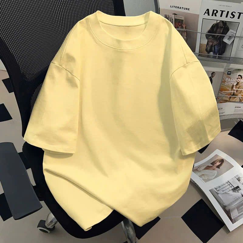 Áo Thun Trơn Màu Tươi Phom Xuông Unisex Nam Nữ Vải Dày Mịn Có Free size- chag3158