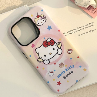 [Sheren] Ốp Điện Thoại Chân Đế Mèo Màu Hồng Bé Gái Thích Hợp Cho iPhone i17 16 15 14 13 12 11 Pro Max