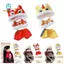 Gamchiano 3x Bộ Múa Sư Tử Quần Áo Búp Bê Nhồi Bông DIY Hoạt Hình Có Thể Tháo Rời Quần Áo Búp Bê Outifit Thú Nhồi Bông Quần Áo Cho Búp Bê 10-17cm