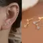 Bông tai zircon thép titan cho nữ, món quà trang sức sang trọng