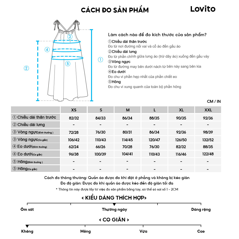 Lovito Phong cách thường ngày Váy Xếp Ly Nơ Mùa Hè/xuân Cho Nữ L120ED1161