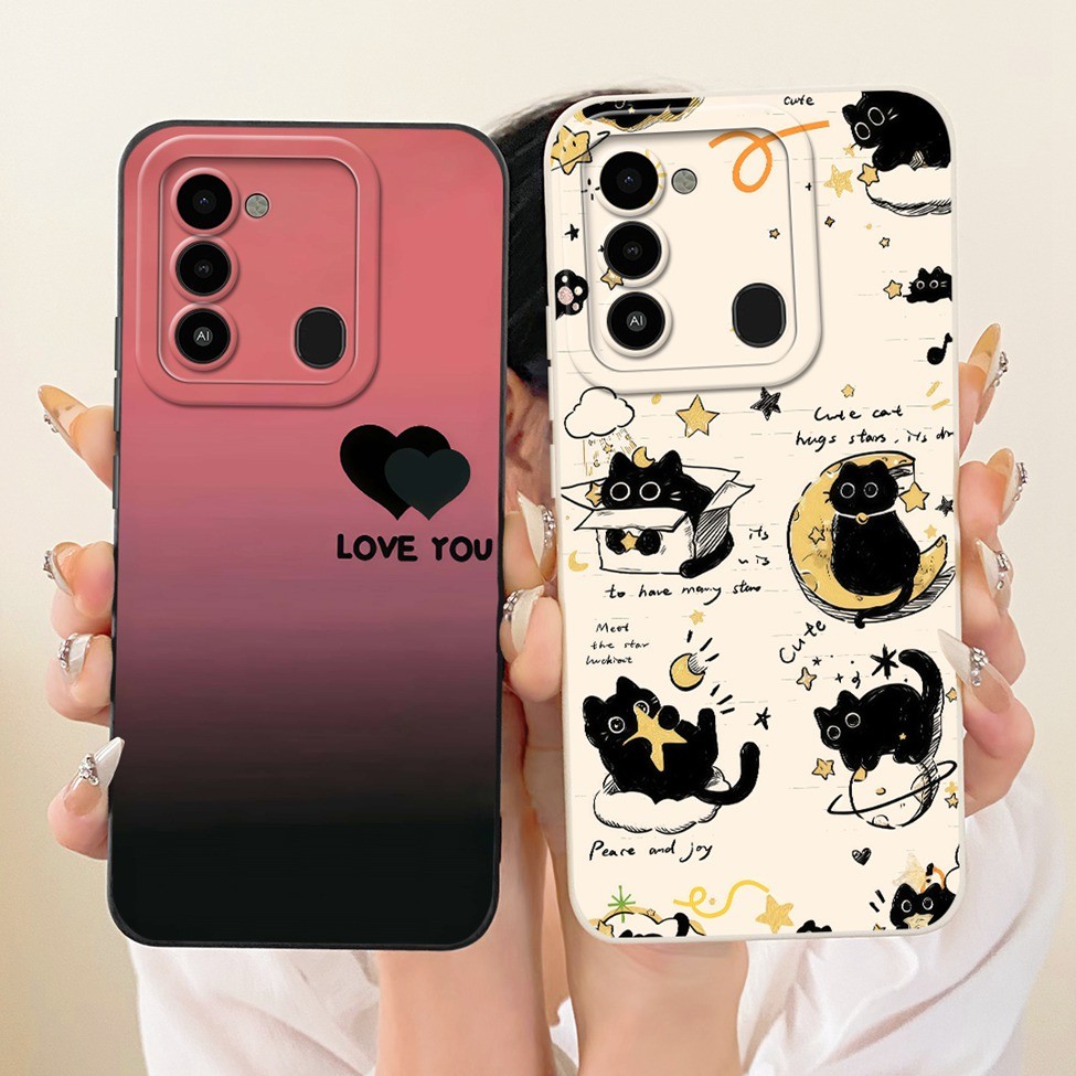 Tecno KG5k KG5j KG5n Vỏ Tecno Spark 8C Vỏ hoạt hình thời trang Vỏ điện thoại silicon vẽ ngộ nghĩnh dễ thương Techno Spark 8C