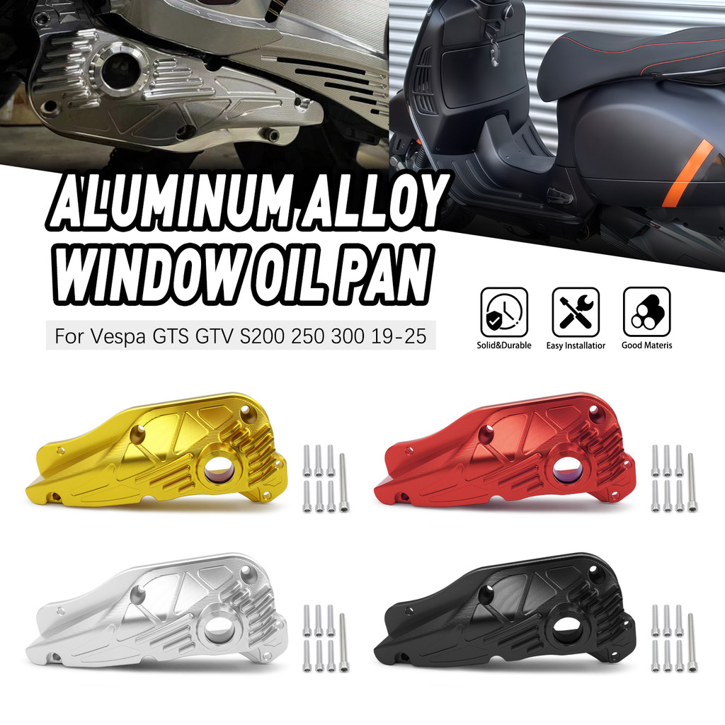 Dành Cho VESPA GTS250 300 GTV HPE 2019-2024 Xe Máy Pokhaomin Sửa Đổi Chảo Nhôm Rõ Ràng Dầu Có Thể Nhìn Thấy Đáy Potn
