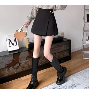 Hình Quả Lê Kích Thước Lớn Hot Girl Quần Short Nữ Thu Đông Mỏng Thiết Kế Cơ Thể Cảm Thấy Eo Cao Mỏng Hơn Nhìn Rộng Chân Nóng Quần Đen Thường Ngày 5.12
