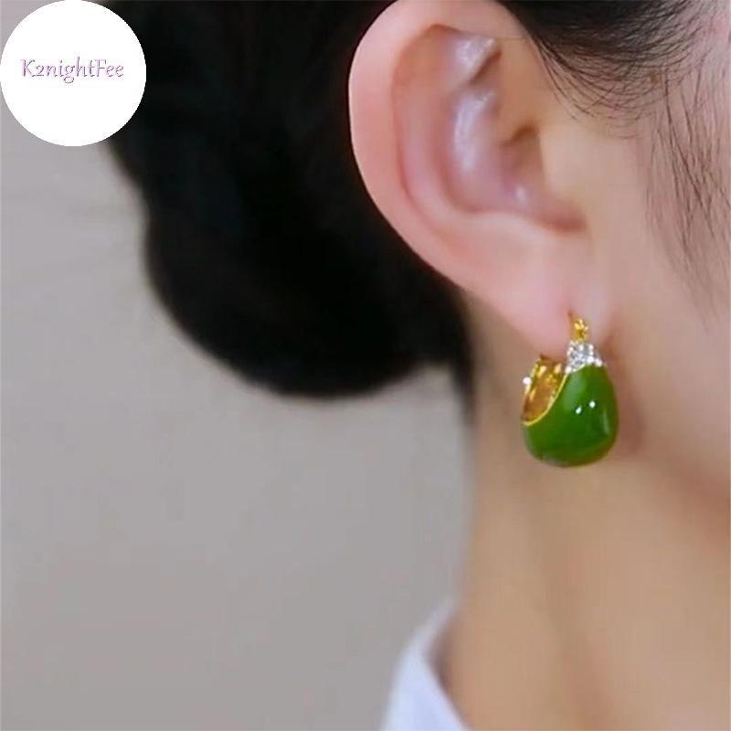 K2nightFee 1 Cặp Bông Tai Zircon Dầu Nhỏ Giọt Xanh Hợp Thời Trang Hàn Quốc Dành Cho Nữ Đơn Giản Không Đều Hình Học Tòn Ten Bông Tai Đảng Trang Sức Cá Tính VN