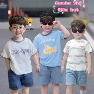 cộc tay TOM JERY & TÀU NGẦM & LOANG CUA, quần Bò áo chất COTTON 4 chiều siêu co giãn cho bé trai