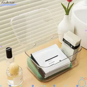 Hộp lưu trữ máy tính để bàn DAYBREAK, Chống nước có nắp Hộp lưu trữ mỹ phẩm, Bền chống bụi dung tích lớn Đồ dùng văn phòng Hộp lưu trữ tài liệu sách